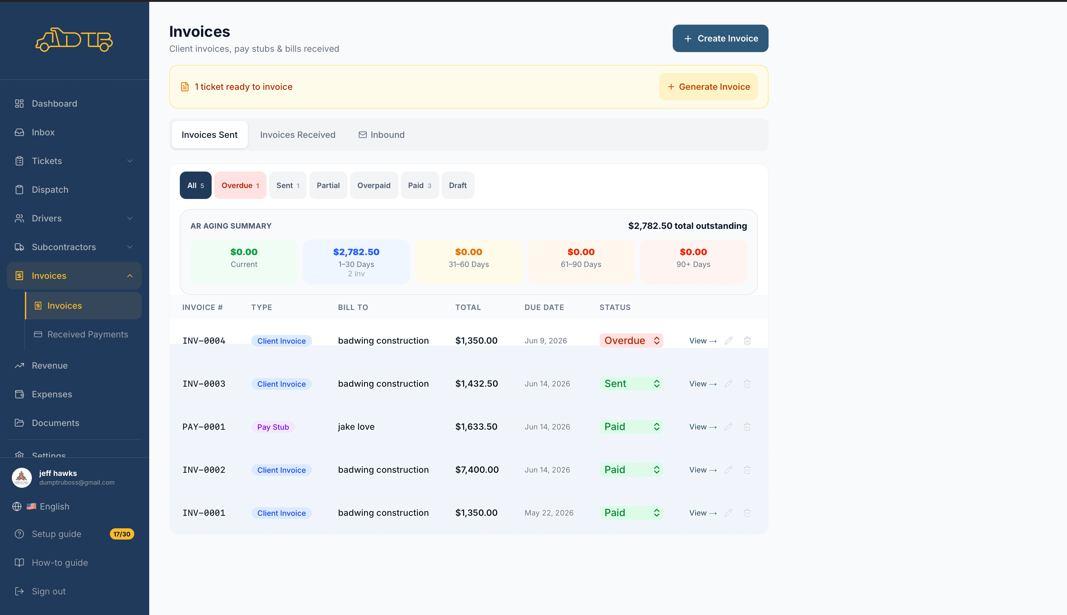 Invoicing